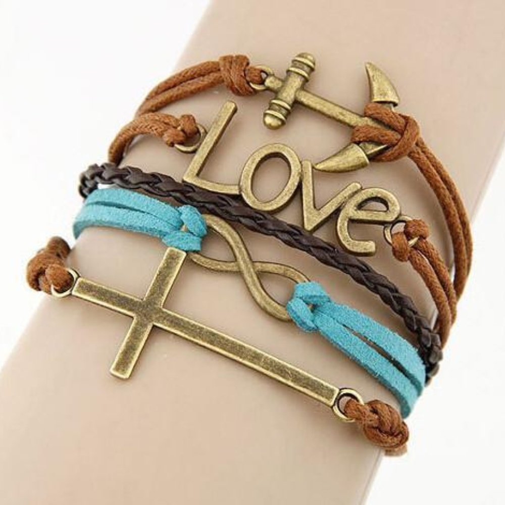 Christian Love Bracelet with Cross & Anchor - Picture 3 of 3